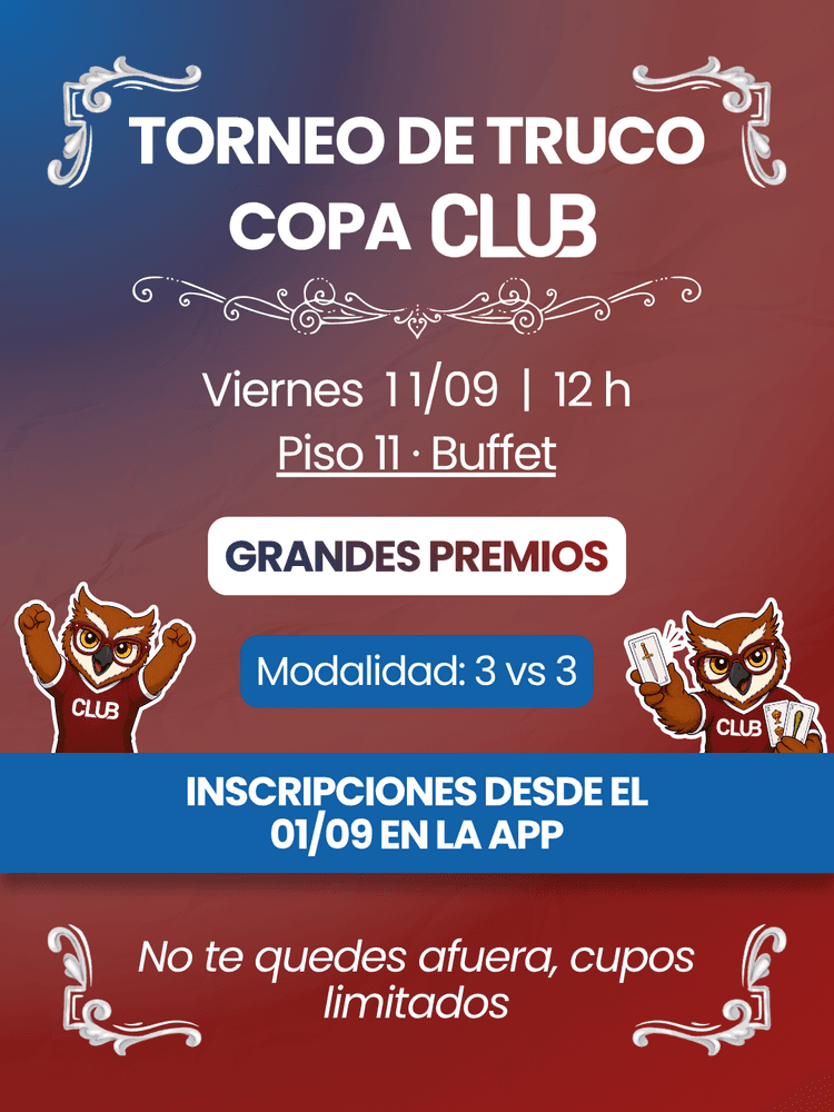 Poster del Torneo de Truco Copa Club UB